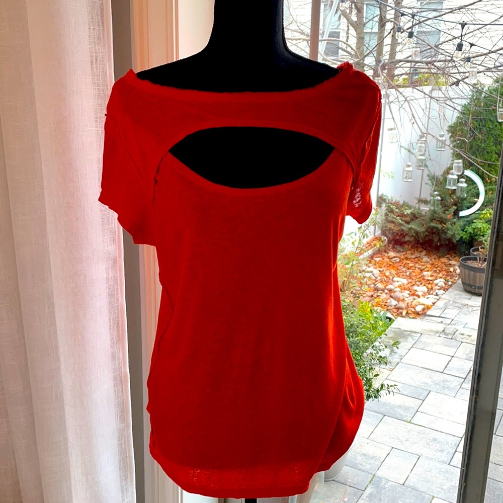 Orange/coral short sleeve top by Free People
